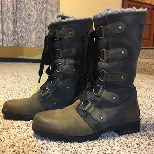 Women’s Sorel “Emily” Lace Boot Faux-Fur 9.5